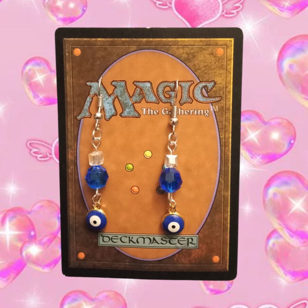 Beaded Evil Eye Earrings